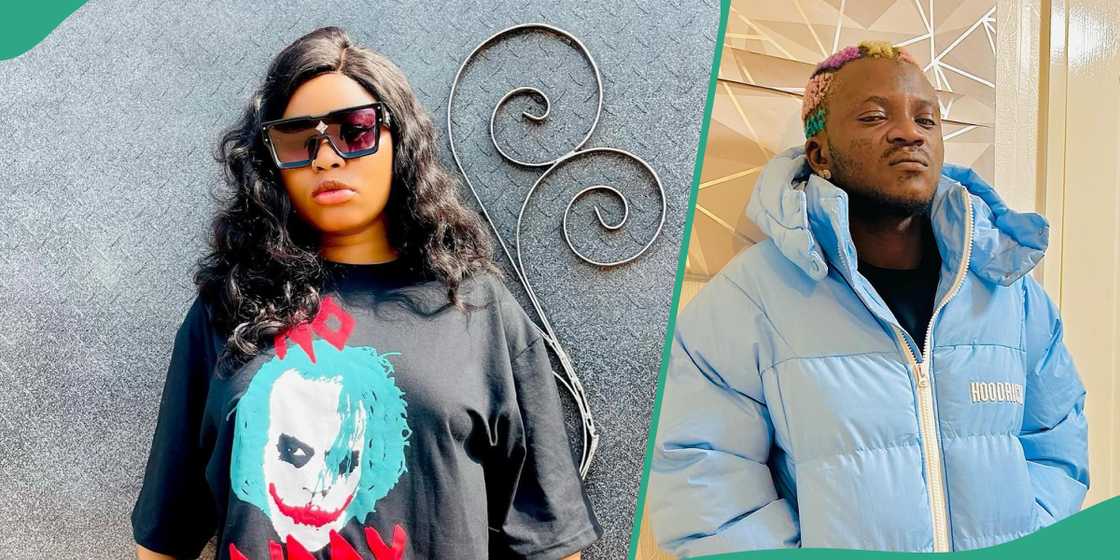 Fans react to Queen Dami's post amid her face-off with Nigerian singer Portable.