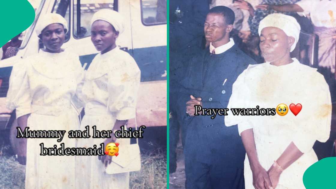 Nigerian lady shares her parents' wedding photos from 25 years ago.