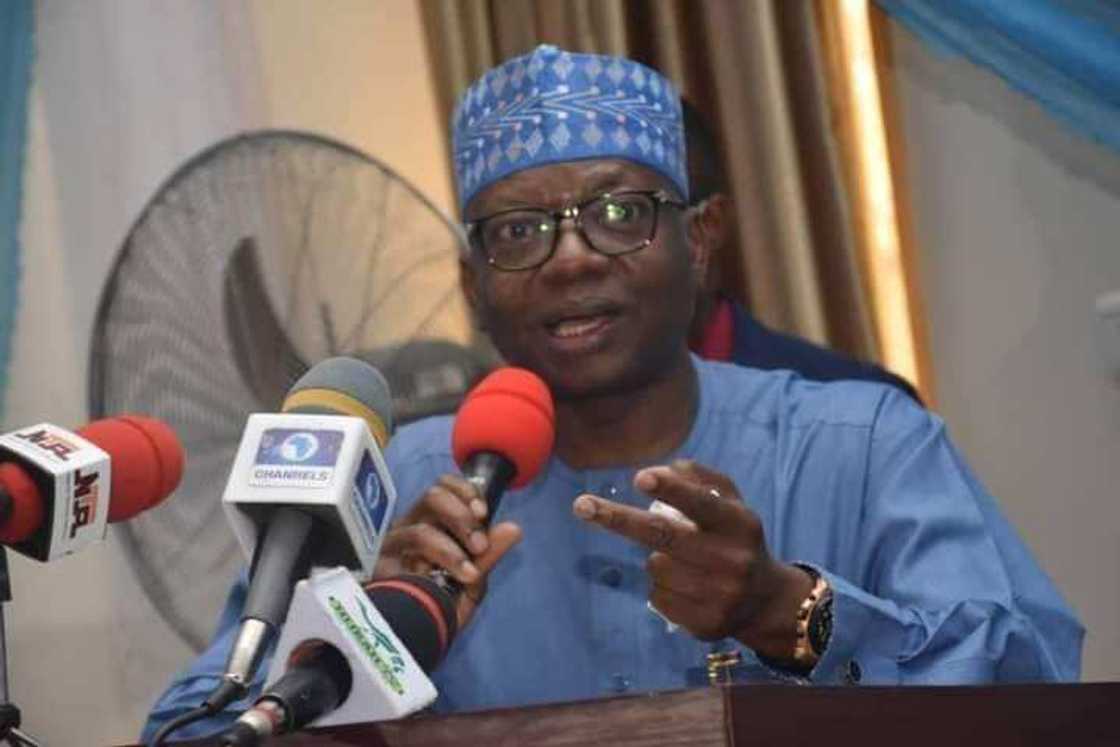 Senator Sani Mohammed Musa at a press briefing Senator Sani Mohammed Musa at a press briefing