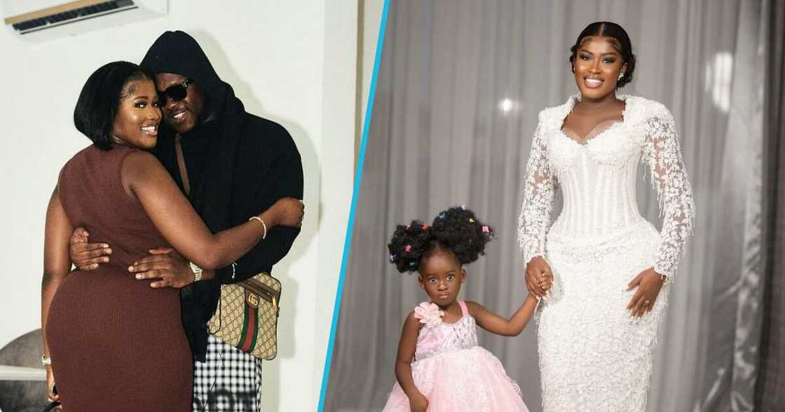 Fella Makafui, Medikal and their daughter Island Fella Makafui, Medikal and their daughter Island