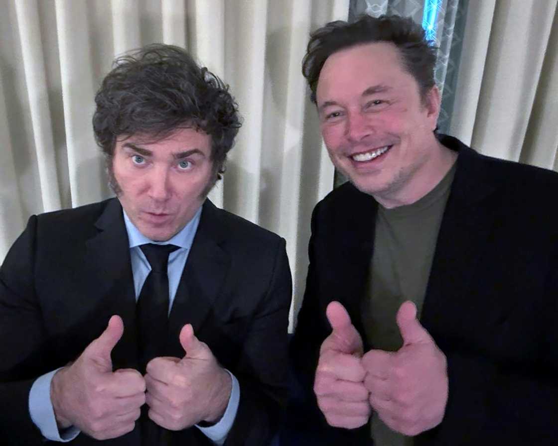 President Javier Milei (L) has met tech boss Elon Musk as part of his drive to place Argentina on the path to AI dominance