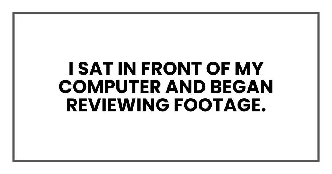 I sat in front of my computer and began reviewing footage.