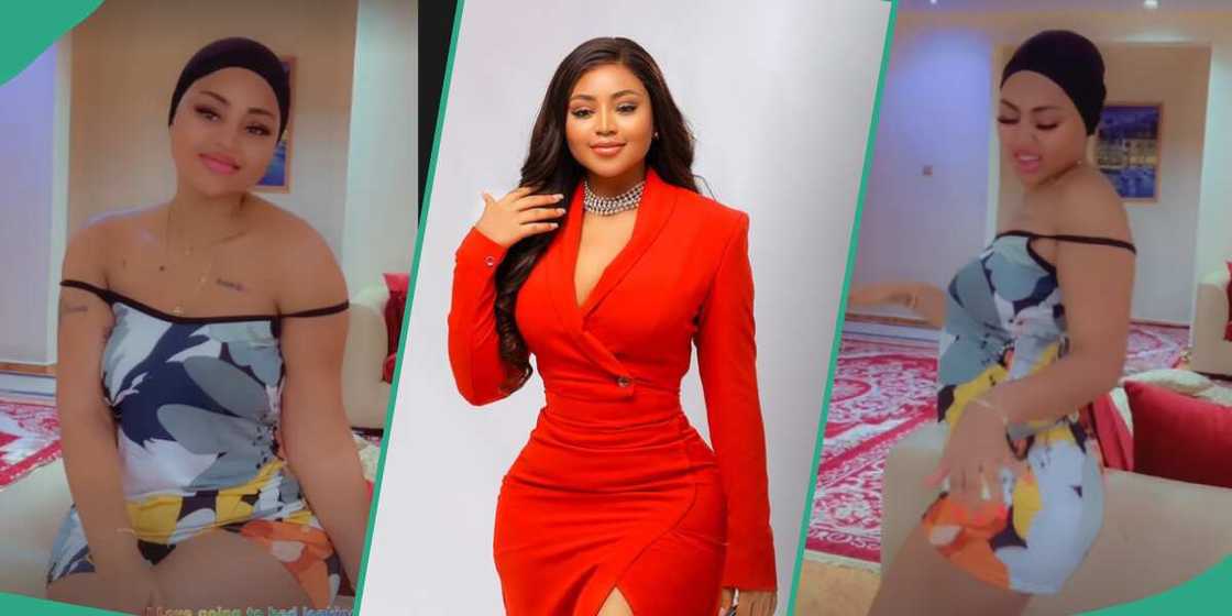 Regina Daniels shares sleep time routine Regina Daniels shares sleep time routine