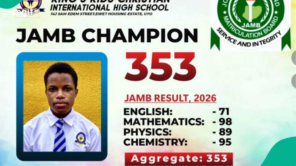 A boy is hailed as JAMB 2026 champion for scoring a total of 353 marks in the UTME