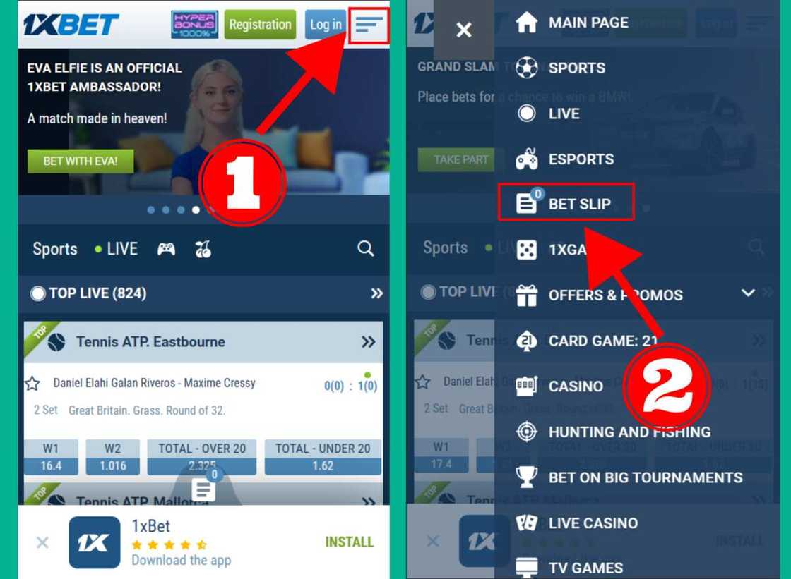 how to check bet slip on 1xbet