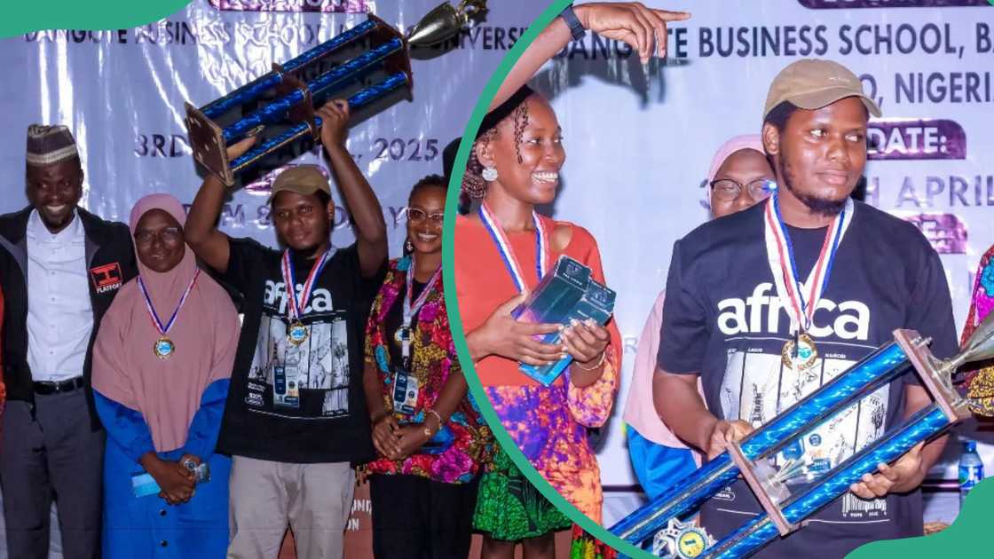 OAU students lift their trophy after winning the Inaugural SPE Africa Petrobowl