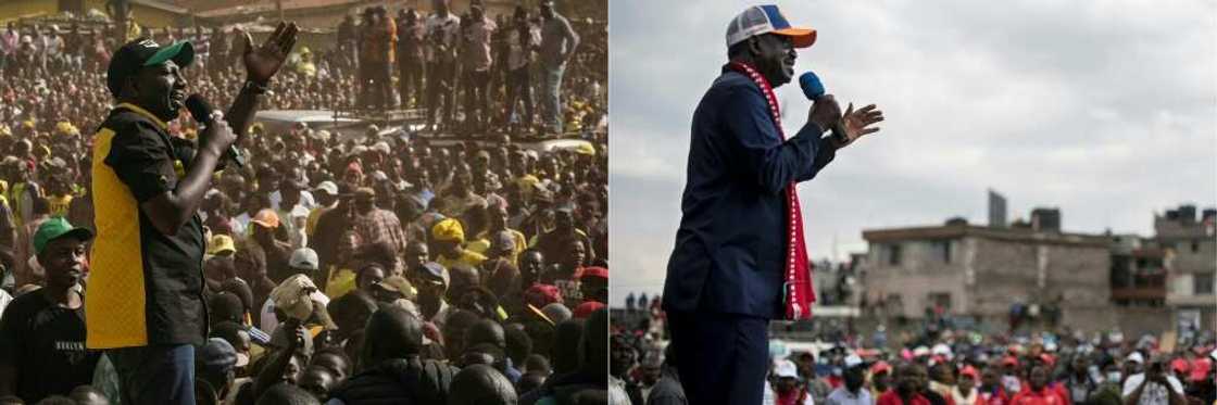 Ruto (left) narrowly beat his rival Raila Odinga in the August 9, 2022 vote Ruto (left) narrowly beat his rival Raila Odinga in the August 9, 2022 vote