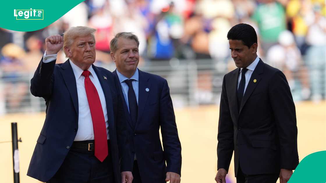 Donald Trump, Todd Boehly, Nasser Al-Khelaifi, Chelsea, PSG, FIFA Club World Cup, MetLife Stadium, East Rutherford, New Jersey, USA.