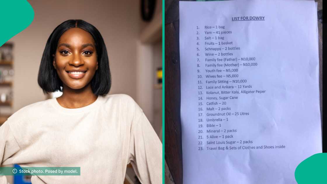 Lady shares bride price list released by Nigerian family. Lady shares bride price list released by Nigerian family.