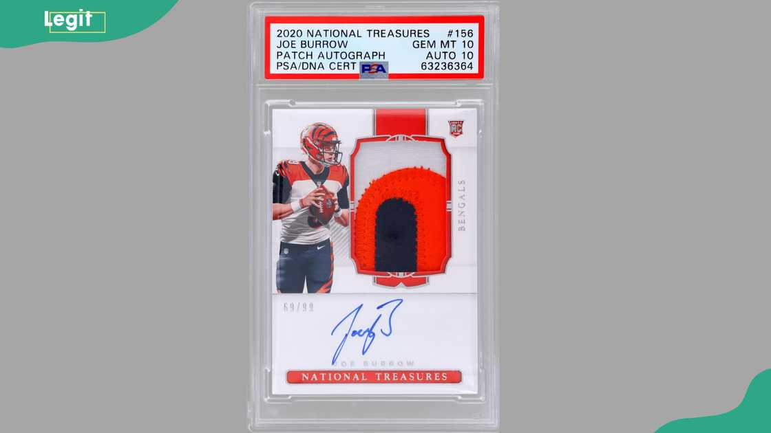 2020 National Treasures Joe Burrow Patch Autographs #156 2020 National Treasures Joe Burrow Patch Autographs #156