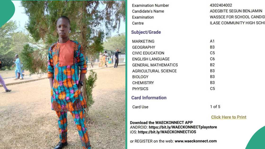 WAEC 2024 Worried Boy Shares His Result Online, Says He is Scared to