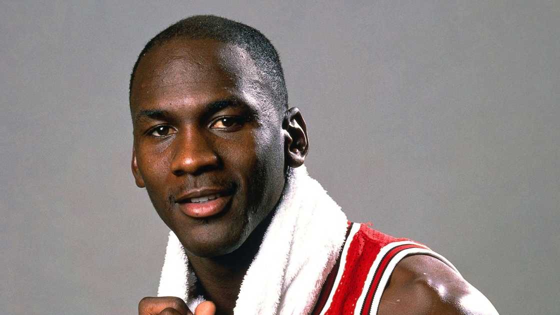 Michael Jordan of the Chicago Bulls poses for a photo. Michael Jordan of the Chicago Bulls poses for a photo.