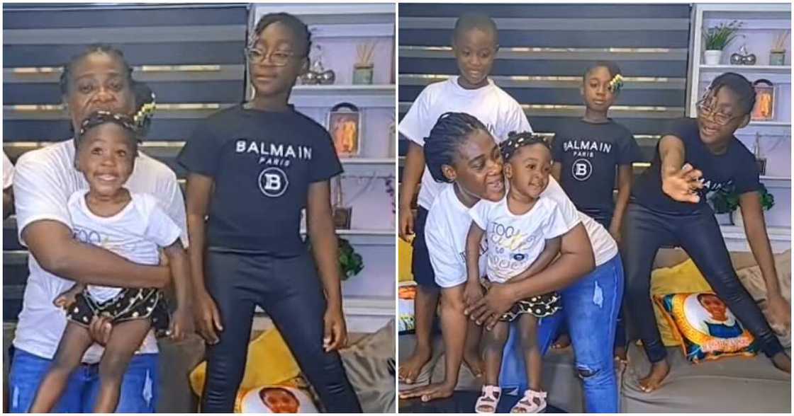 Mercy Johnson and her kids Mercy Johnson and her kids