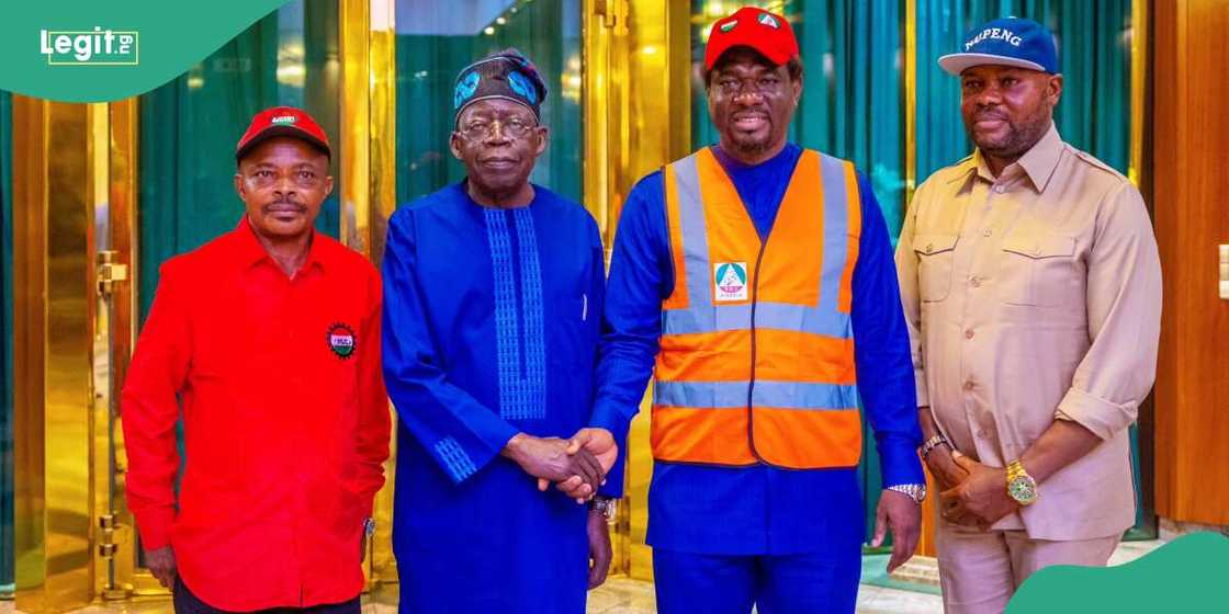 Heads of NLC, TUC and Tinubu Heads of NLC, TUC and Tinubu