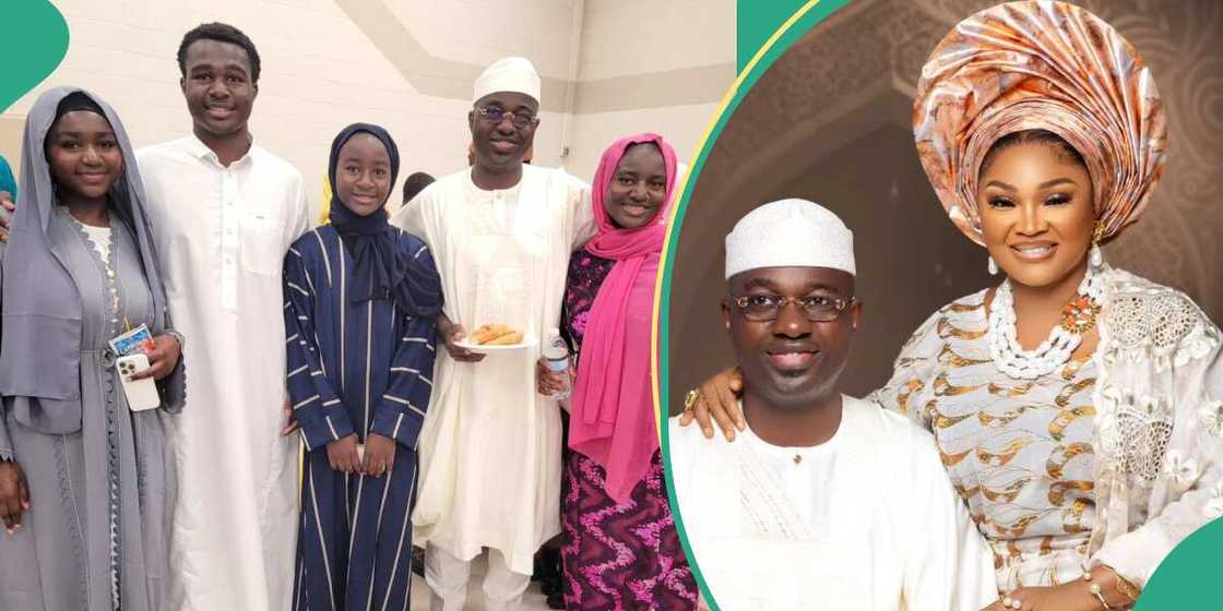 Mercy Aigbe's husband shares pictures with his family. Mercy Aigbe's husband shares pictures with his family.