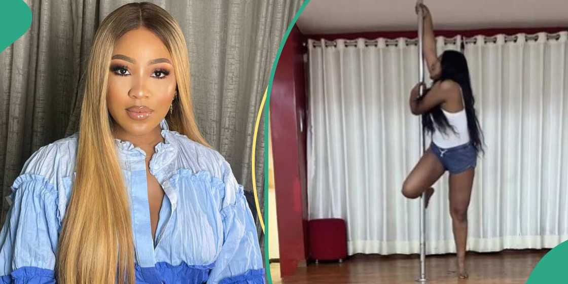 Erica resumes pole dancing classes. Erica resumes pole dancing classes.