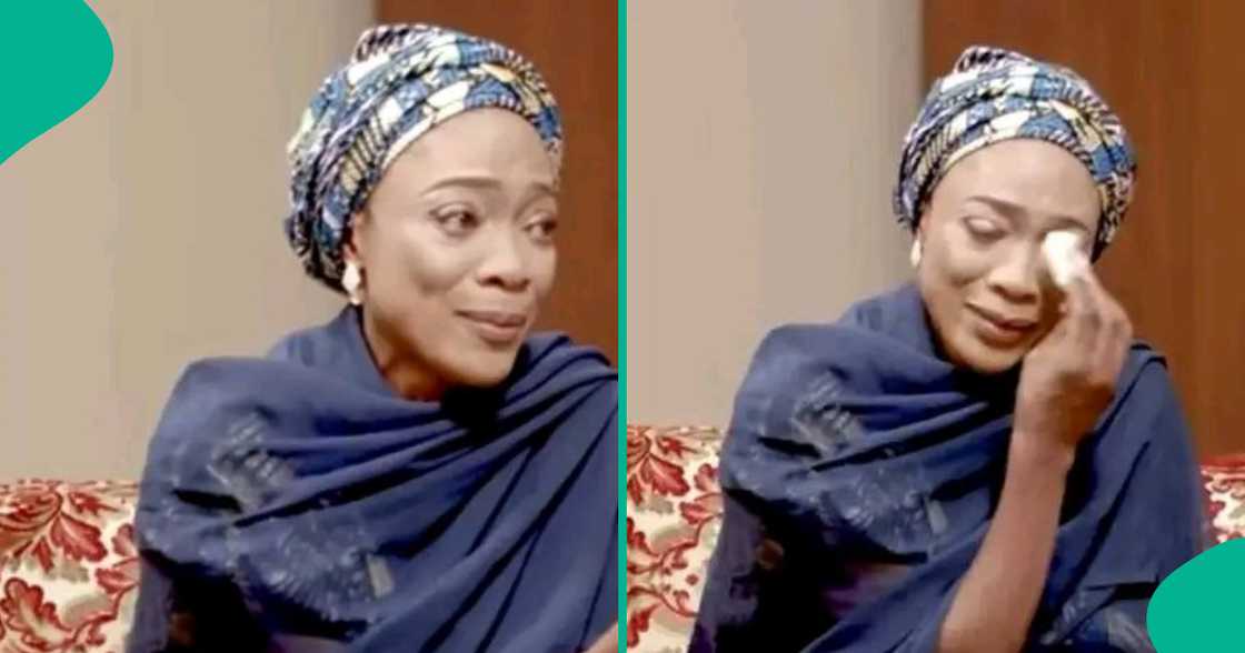 Jaruma Ummi Nuhu na kuka a lokacin da ake hira da ita Jaruma Ummi Nuhu na kuka a lokacin da ake hira da ita