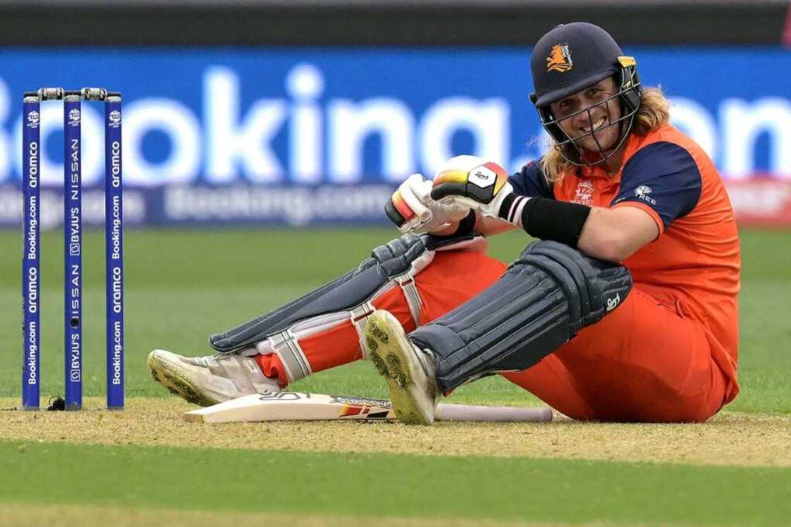 Max O'Dowd, who made 52, sees the funny side after avoiding a bouncer against Zimbabwe Max O'Dowd, who made 52, sees the funny side after avoiding a bouncer against Zimbabwe