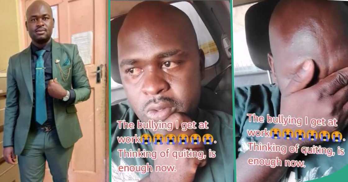 Man weeps in car like a kid, express sadness over how he's treated at work Man weeps in car like a kid, express sadness over how he's treated at work