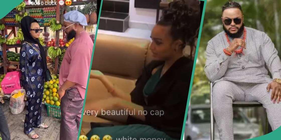 BBNaija All Stars Whitemoney goes to market with pretty woman, Whitemoney visits Frodd with a mystery lady, Whitemoney