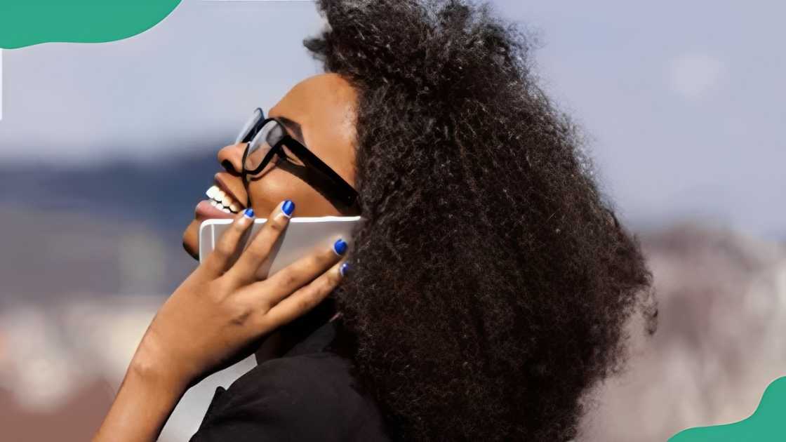 A young woman on a call.