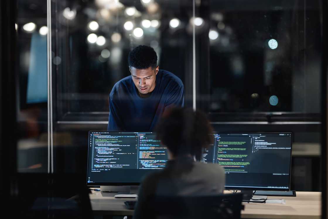 A team of software developers conducting software testing.