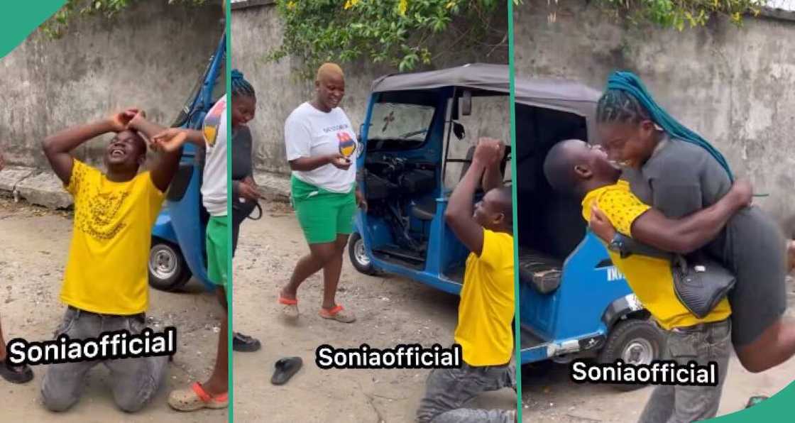 Video as lady surprises her boyfriend with keke worth N1.3m Video as lady surprises her boyfriend with keke worth N1.3m
