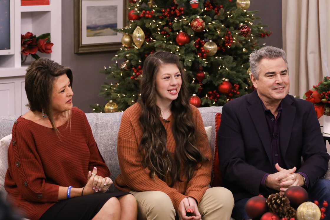 Tabitha Truelove, Callie Truelove and Christopher Knight in Universal City, California.