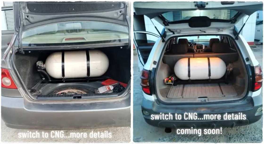 Photos of cars converted to run on CNG. Photos of cars converted to run on CNG.