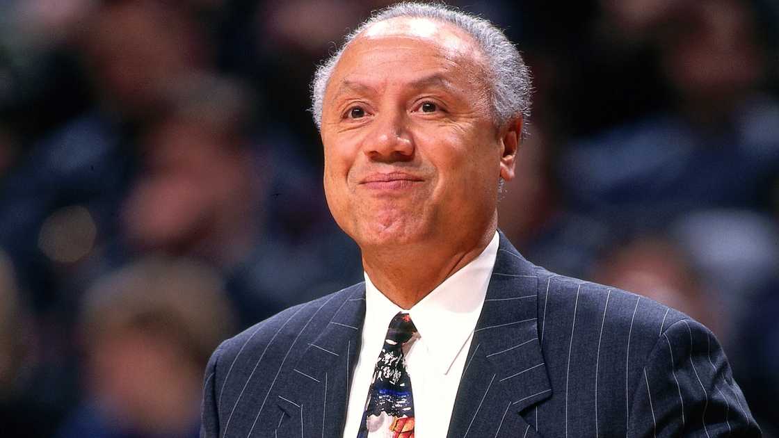 Lenny Wilkens looks on during a game. Lenny Wilkens looks on during a game.
