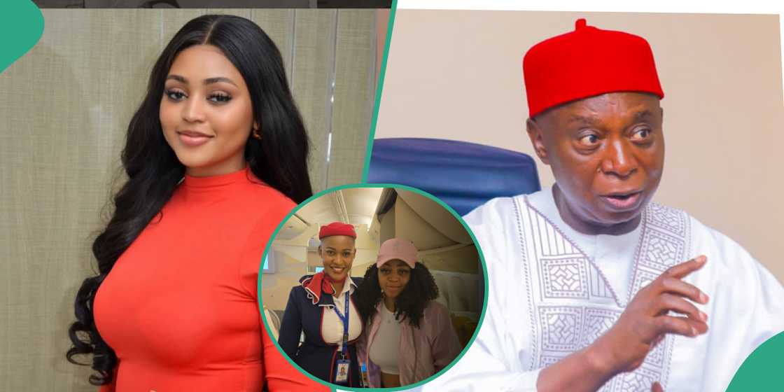 Regina Daniels spotted on commercial flight as marital drama with Ned Nwoko deepens