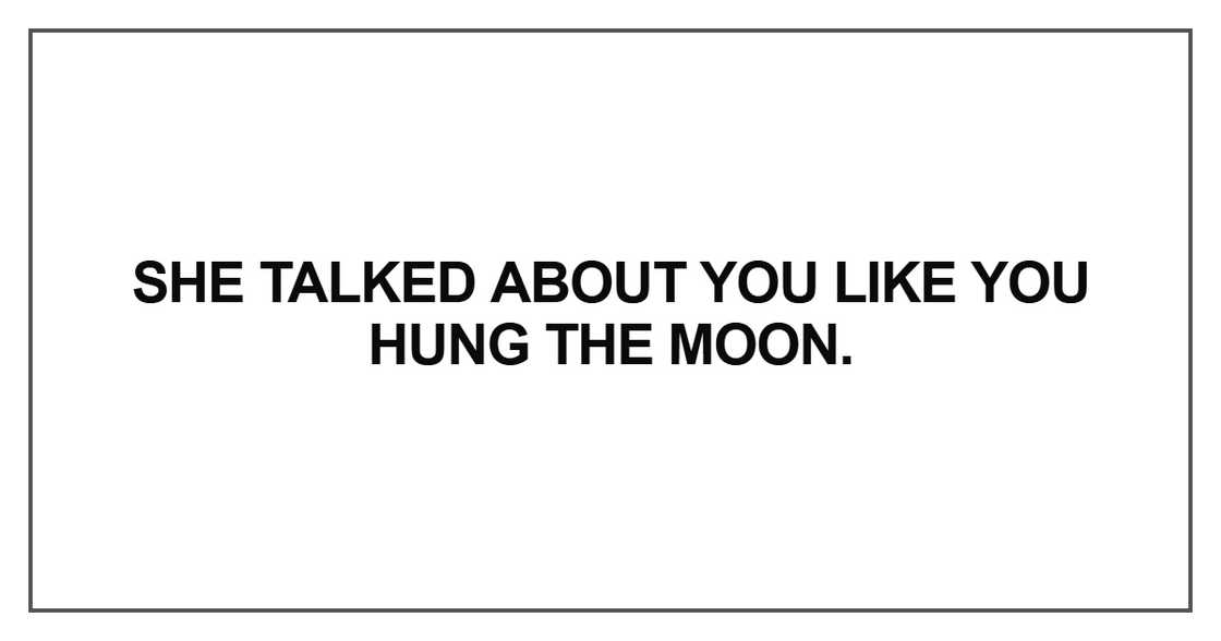 She talked about you