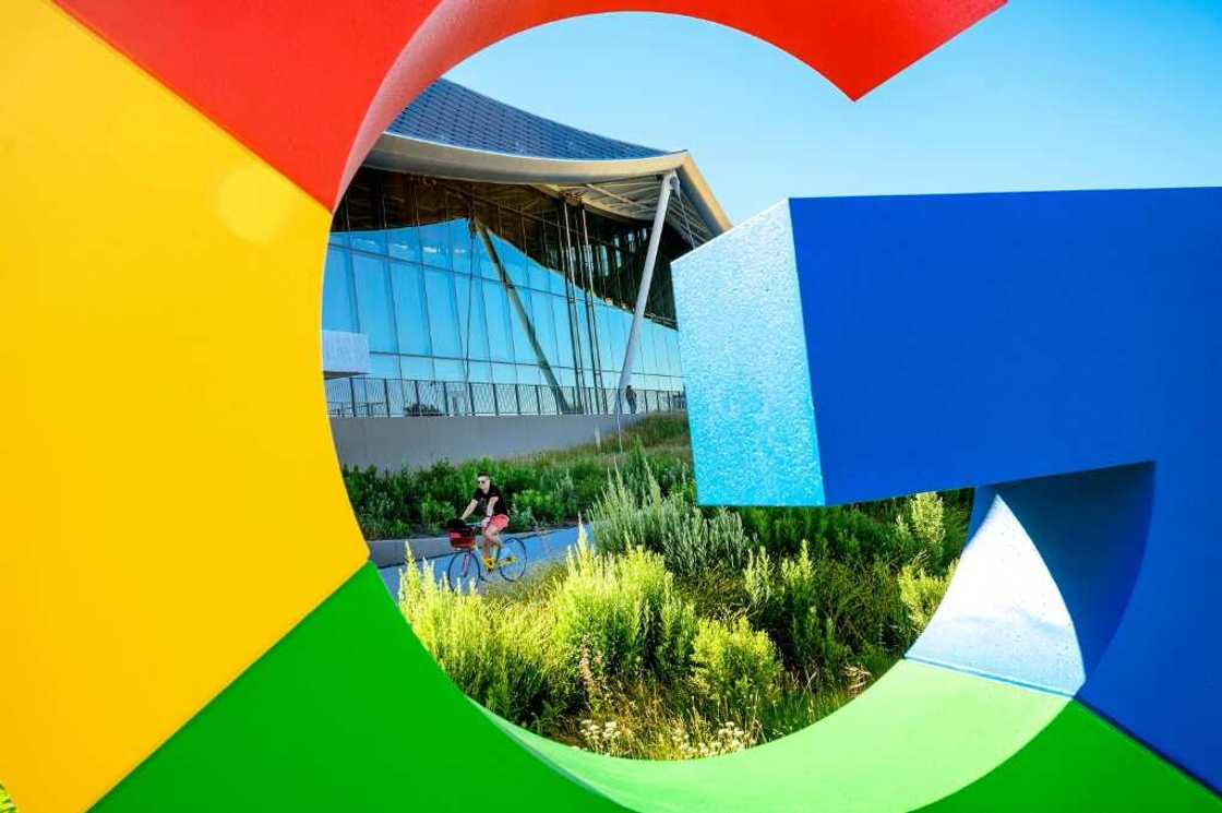 A cyclist rides along a path at Google's Bay View campus in Mountain View, California A cyclist rides along a path at Google's Bay View campus in Mountain View, California
