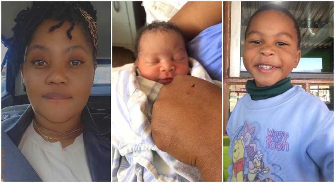 Photos of Azania Mhayise and her sister's son who she nursed. Photos of Azania Mhayise and her sister's son who she nursed.