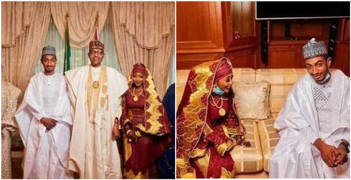 Buhari and his granddaughter Buhari and his granddaughter
