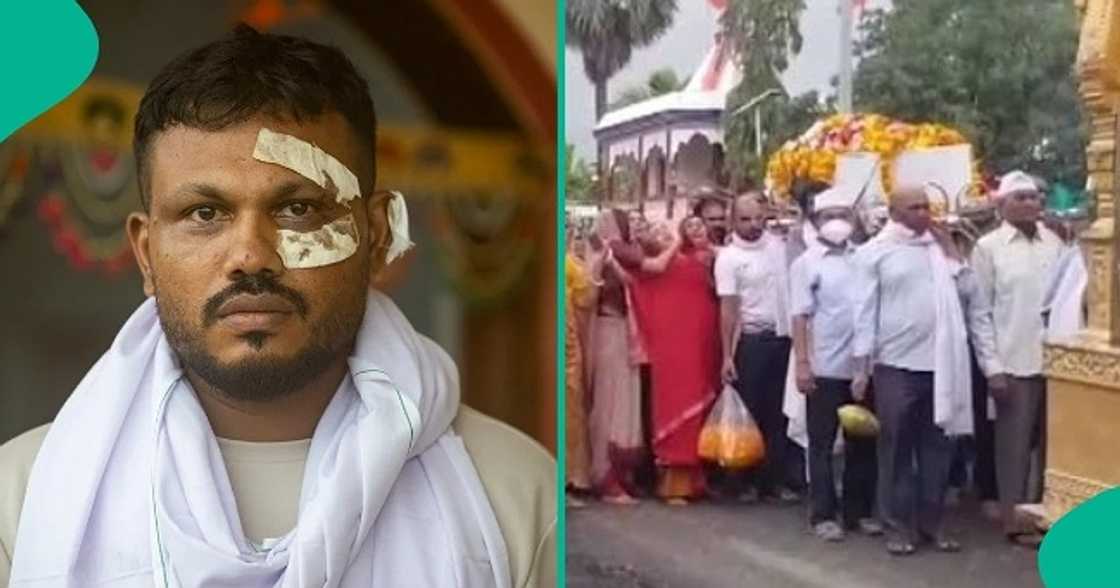 Air India survivor Ramesh remains inconsolable at his brother's funeral. Air India survivor Ramesh remains inconsolable at his brother's funeral.