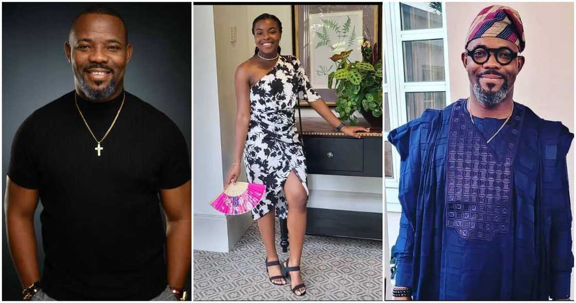 Okey Bakassi and first daughter Okey Bakassi and first daughter