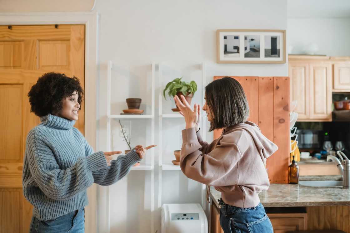Two women arguing