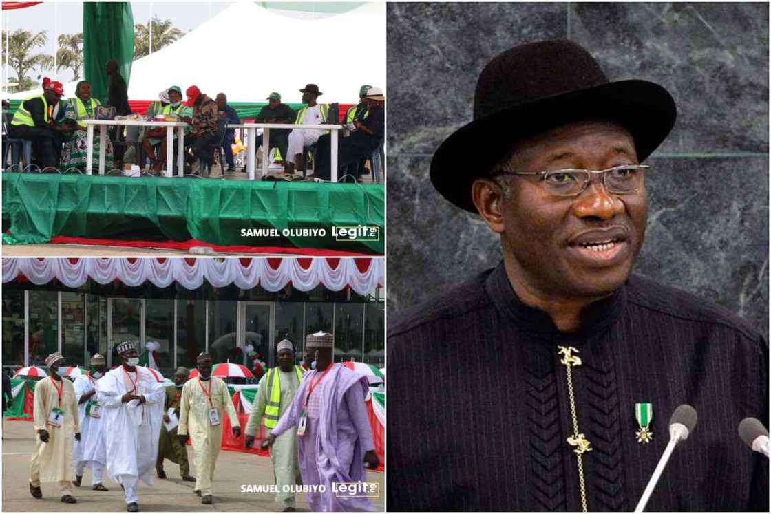 Goodluck Jonathan was absent at the PDP convention, jets out to Kenya. Goodluck Jonathan was absent at the PDP convention, jets out to Kenya.