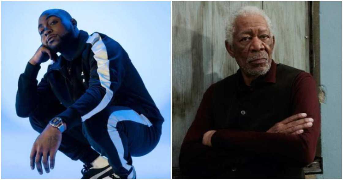 Morgan Freeman and Davido Morgan Freeman and Davido