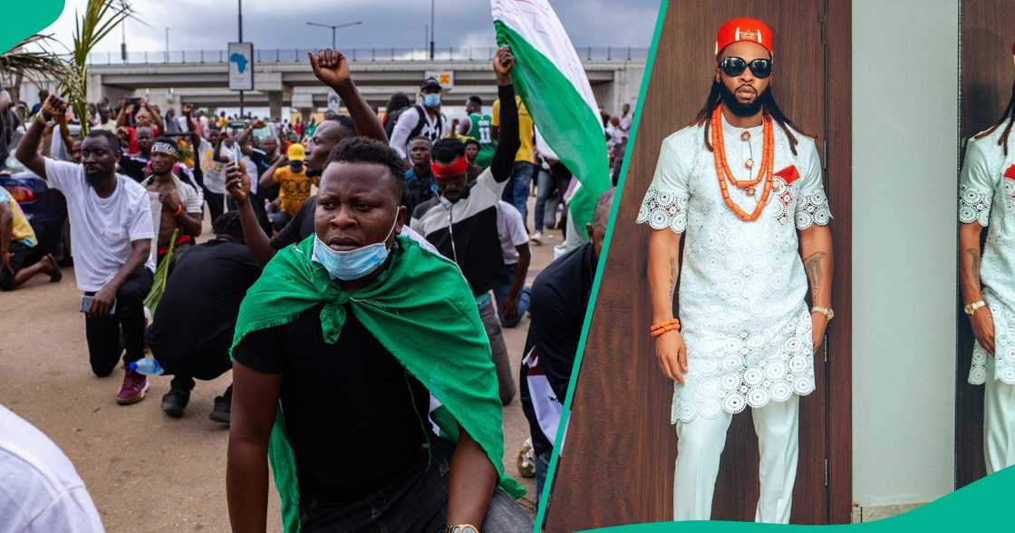 Old tweets of singer Flavour dug up amid calls for national protests