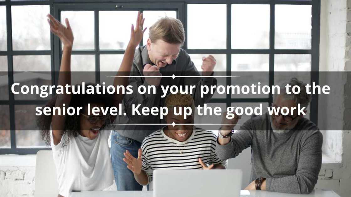 Congratulations message for promotion to a senior position