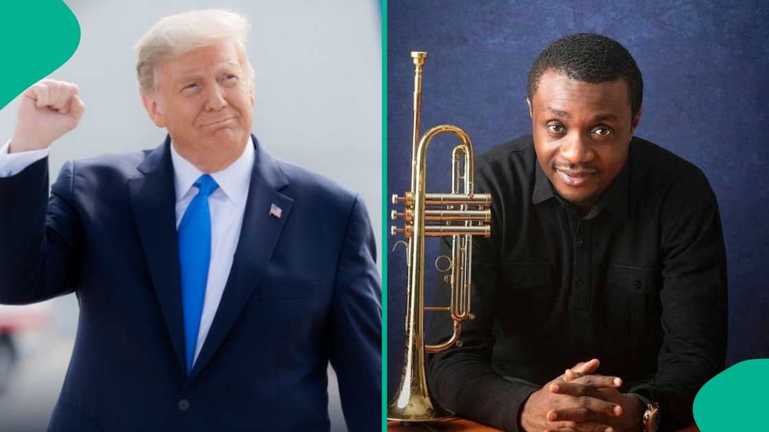 Nathaniel Bassey reacts after ministration at Donald Trump's inauguration