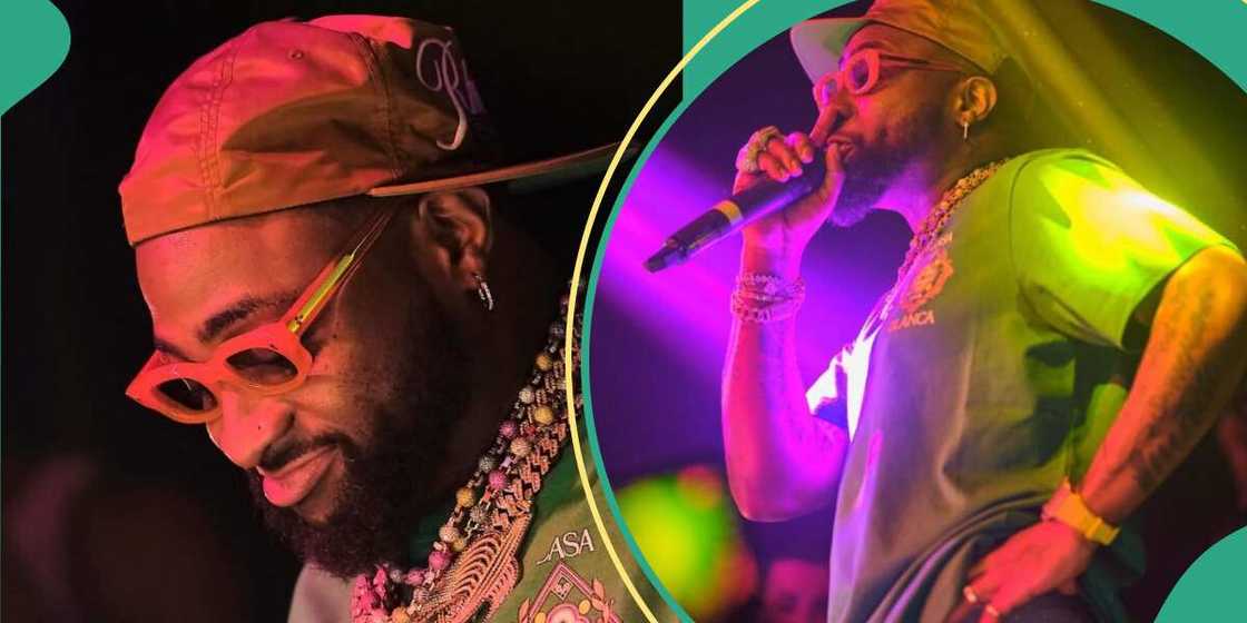 Davido and female fan. Davido and female fan.