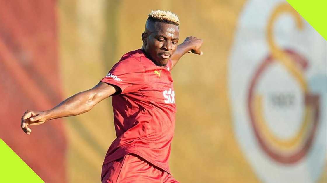 Victor Osimhen during his first training session for Galatasaray. Victor Osimhen during his first training session for Galatasaray.
