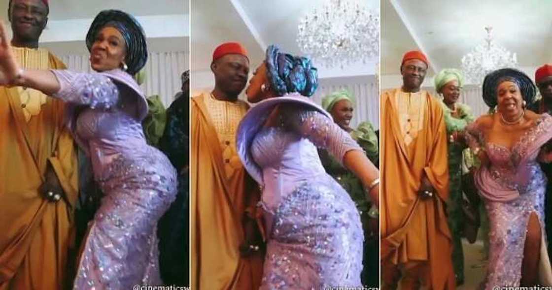 Nigerian woman showcases dance moves, daughter's wedding, bride's mother Nigerian woman showcases dance moves, daughter's wedding, bride's mother
