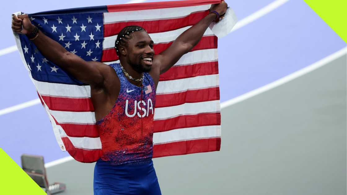  Noah Lyles shares emotional message after winning gold in men's 100m.