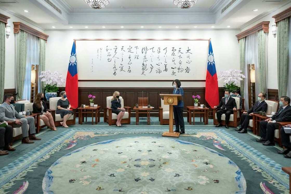 Tennessee senator Marsha Blackburn met with Taiwanese President Tsai Ing-wen on Friday in Taipei Tennessee senator Marsha Blackburn met with Taiwanese President Tsai Ing-wen on Friday in Taipei