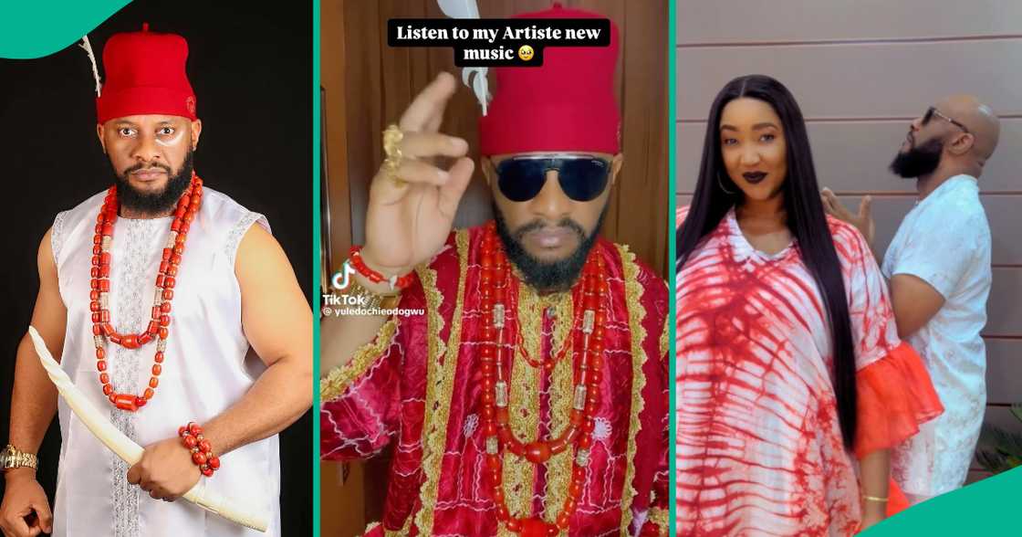 Nigerian actor Yul Edochie dances to his artiste's new song amid reports he has established a record label. Nigerian actor Yul Edochie dances to his artiste's new song amid reports he has established a record label.