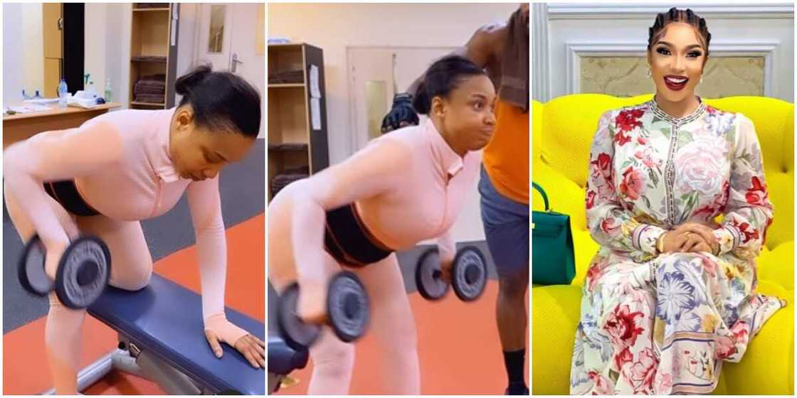 Tonto Dikeh at the gym, Tonto Dikeh complains about heart condition, Tonto Dikeh Tonto Dikeh at the gym, Tonto Dikeh complains about heart condition, Tonto Dikeh